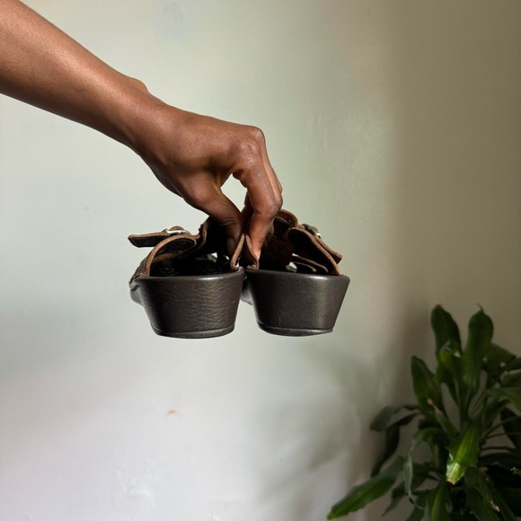 Tan Brown Leather Mule Clog Sandals 7 - Picture 6 of 8